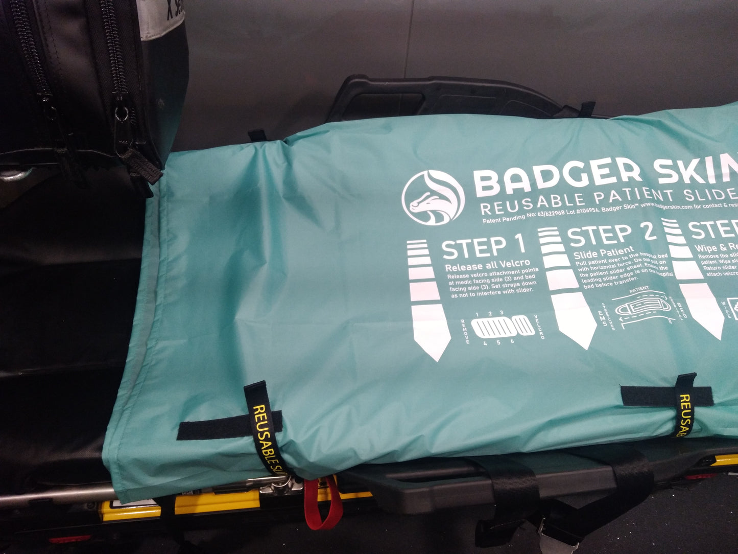 Badger Skin - Reusable EMS Stretcher Patient 55" Slider with Harness System - BADG-M2