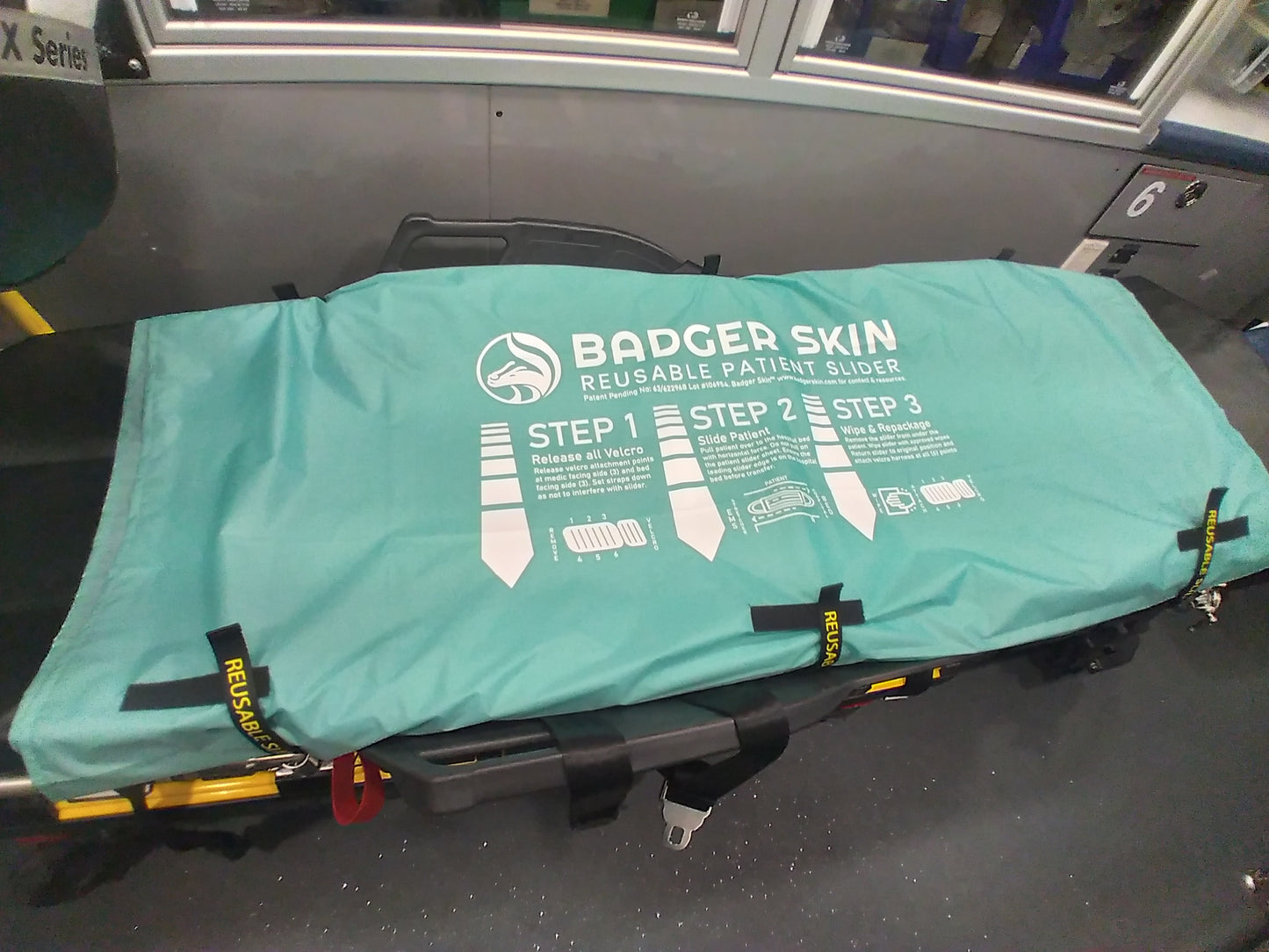 Badger Skin - Reusable EMS Stretcher Patient 55" Slider with Harness System - BADG-M2